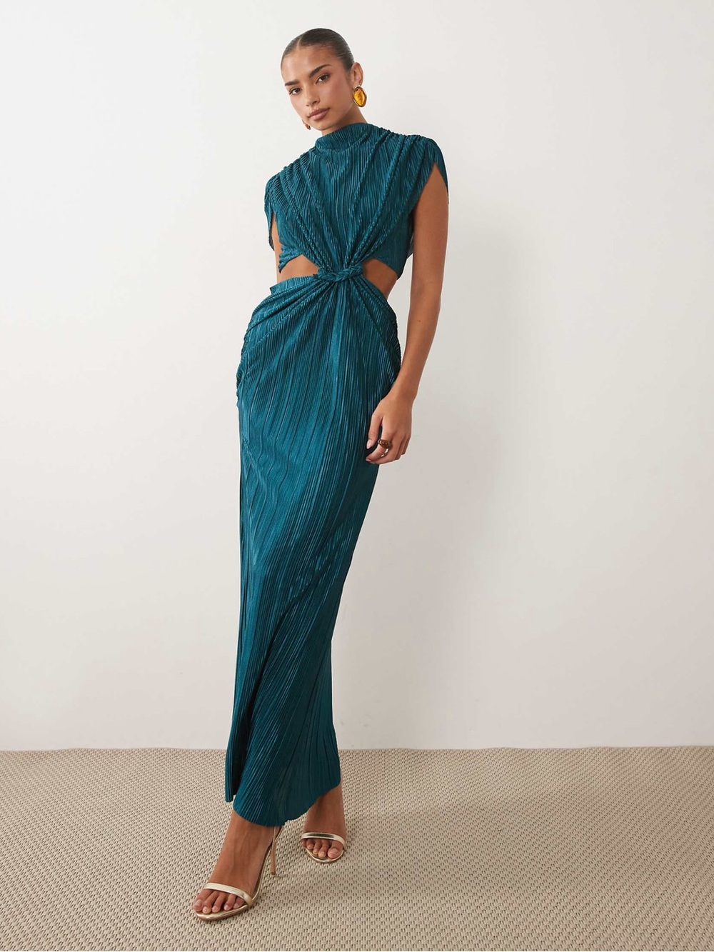 ASOS Deep Blue Pleated Draped Scarf Accent